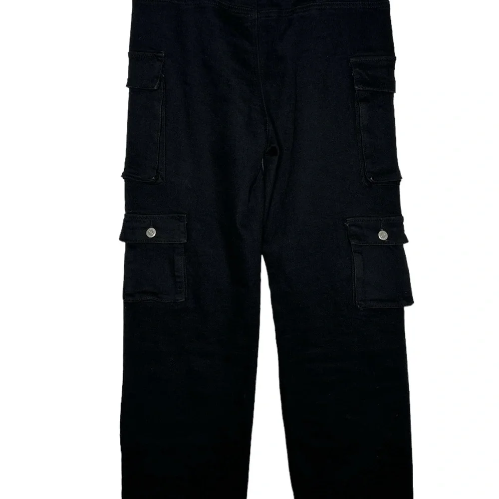 TELEPATIA  Jeans Denim Cargo‎ High Rise Stretch BLACK size 13/31